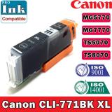 หมึกเทียบเท่า สีดำ CLI - 771 CLI-771BK XL Black สำหรับ Canon PIXMA MG5770,MG7770,MG6870,TS8070,TS5070 with chip  full ink