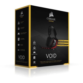 2561 Corsair VOID Surround Hybrid Stereo Gaming Headset with Dolby 7.1 USB Adapter RED