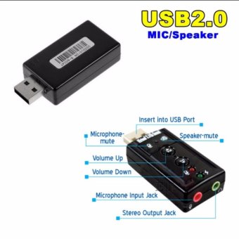 ราคา Elit USB Sound Adapter External USB 2.0 Virtual 7.1 Channel (Black)