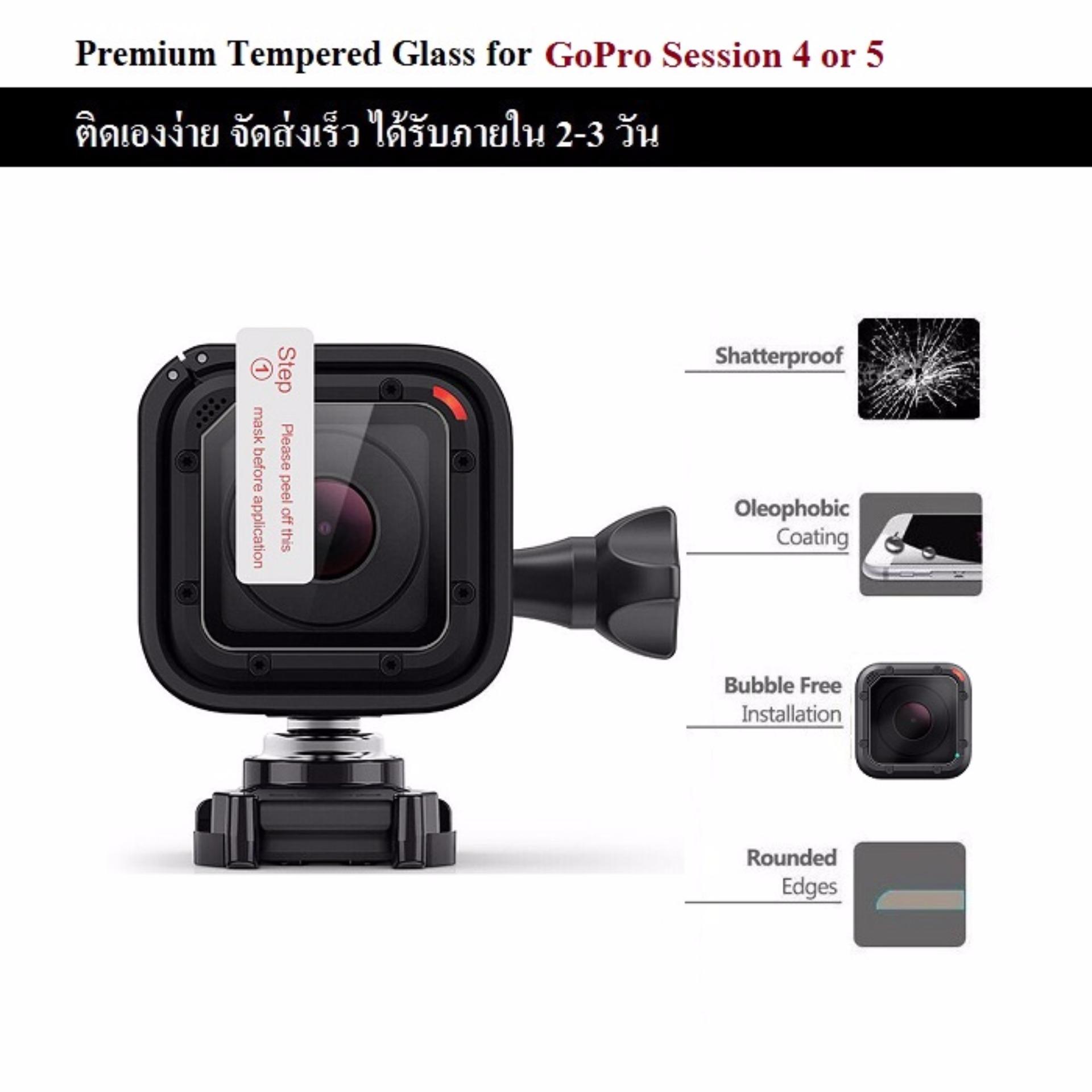 ฟิล์มกันรอย กระจกนิรภัย เต็มจอ เก็บขอบแนบสนิท for Gopro Hero 4 or Hero 5 Session Premium Tempered Glass 9H 2.5D ฟิล์มกันรอย กระจกนิรภัย เต็มจอ เก็บขอบแนบสนิท for Gopro Hero 4 or Hero 5 Session Premium Tempered Glass 9H 2.5D
