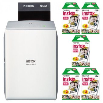 Fujifilm Instax Share Smartphone Printer SP-2 + Mini White Edge 100Instant Film (Silver) - intl Fujifilm Instax Share Smartphone Printer SP-2 + Mini White Edge 100Instant Film (Silver) - intl
