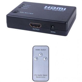 HDMI SWITCH MINI 3 ออก 1 HDMI 1.4 4K x 2K รองรับ 3 D รุ่น RM-301(มีรีโมท) ดำ