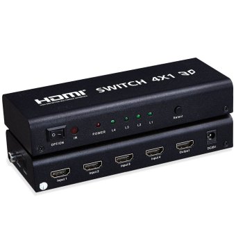 HDSW4 HDMI Switch 4X1 With Audio Toslink Coaxial Audio Output - 4Input with 1 Output Selector Switching Controller Device US Plug