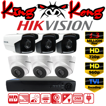 โปรโมชั่นพิเศษ Hikvision ชุดกล้องวงจรปิดกล้อง 8CH CCTV กล้อง 6ตัว ทรงกระบอก และโดม 1.3 MP HD และอนาล็อก เครื่องบันทึก 8ช่อง 1080N DVR NVR AHD TVI CVI Analog DS-2CE16C3T-IT3 & DS-2CE56C3T-IT3 สนใจซื้อ Hikvision ชุดกล้องวงจรปิดกล้อง 8CH CCTV กล้อง 6ตัว ทรงกระบอก และโดม 1.3 MP HD และอนาล็อก เครื่องบันทึก 8ช่อง 1080N DVR NVR AHD TVI CVI Analog DS-2CE16C3T-IT3 & DS-2CE56C3T-IT3