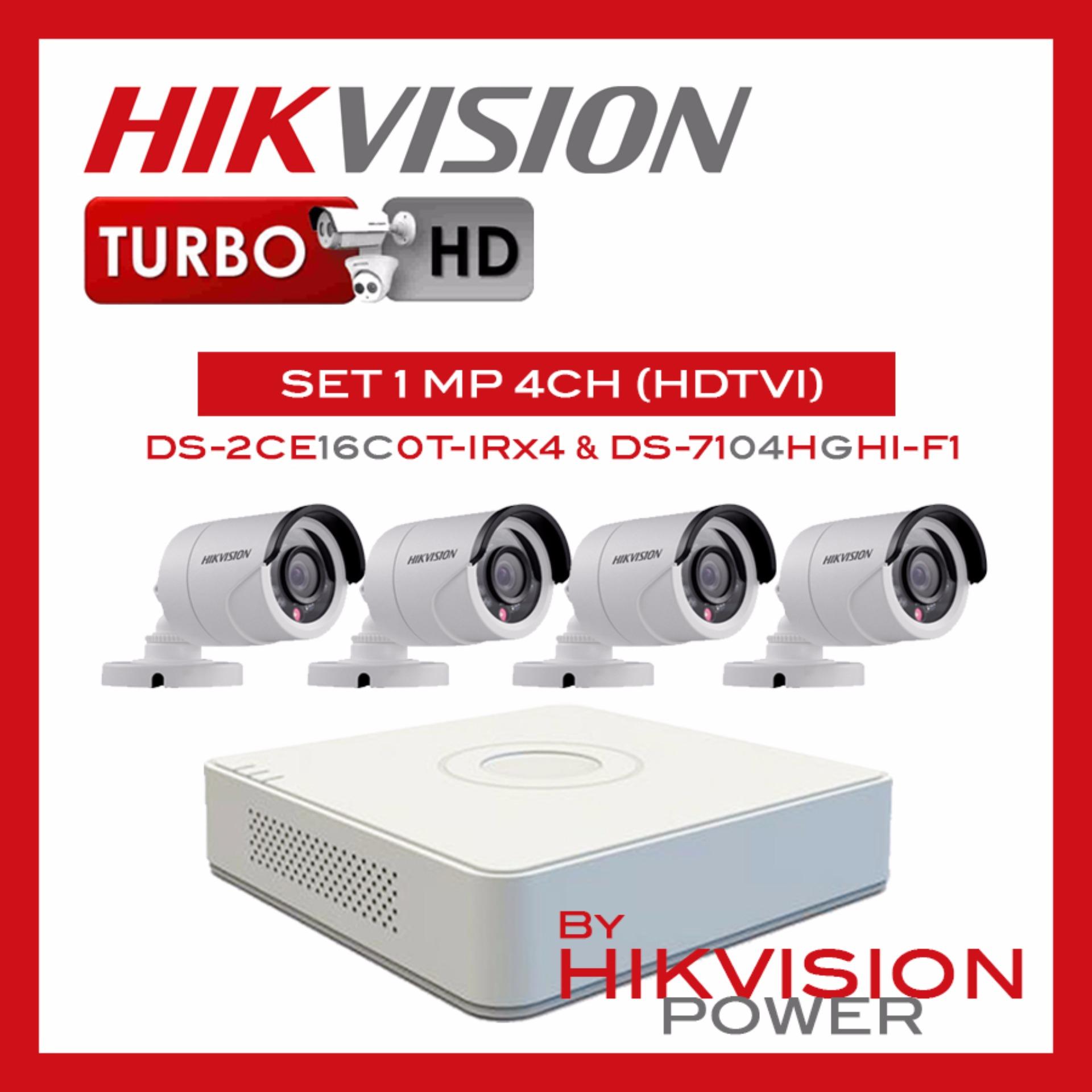 HIKVISION ระบบ HDTVI เซ็ตความละเอียด 1 ล้านพิกเซล 4 CH (DS-2CE16C0T-IRx4 (3.6 mm) + DS-7104HGHI-F1 HIKVISION ระบบ HDTVI เซ็ตความละเอียด 1 ล้านพิกเซล 4 CH (DS-2CE16C0T-IRx4 (3.6 mm) + DS-7104HGHI-F1