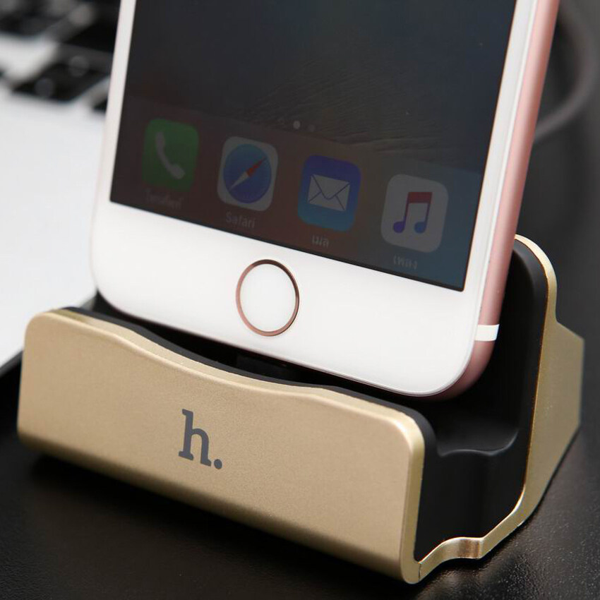 Hoco 蹪  蹪  ⿹ Lightning USBCharging Charger Dock For iPhone 5 5s 5c 6 6s Plus CPH18 - Gold