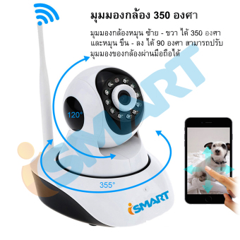 I-SMART กล้องวงจรปิด IP Camera New 2016 Night Vision Full HD 1.3M Wireless with App Control (White)