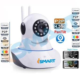 I-SMART กล้องวงจรปิด IP Camera New 2016 Night Vision Full HD 2M Wireless with App Control (White)