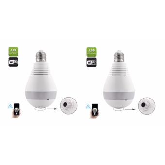 กล้องหลอดไฟ IP Camera 360 องศา VR Bulb Camera (3D Panoramic Camera) x 2 ชุด