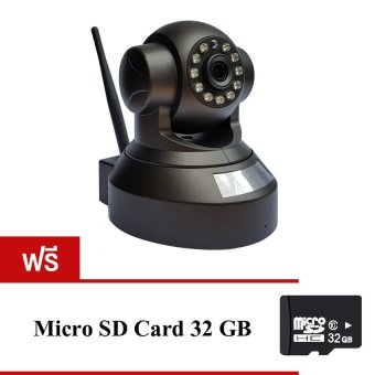 กล้องวงจรปิดไร้สาย IP Camera Full HD 1.0MP  ติดตั้งง่าย (Black) แถมฟรี Micro SD Card 32GB