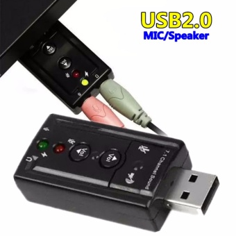 ประเทศไทย JJ USB Sound Adapter External USB 2.0 Virtual 7.1 Channel- Black