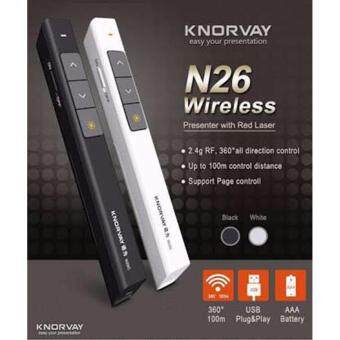 KNORVAY Wireless Presenter with Laser Pointer N26C รีโมทพรีเซนต์ไร้สายพร้อมเลเซอร์