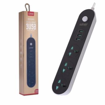 LDNIO 3 Power Socket 3USB 3.1APower cord 1.6mปลั๊กไฟ3ช่อง3ยูเอสบี รุ่น SC3301 Black (สีดำ)