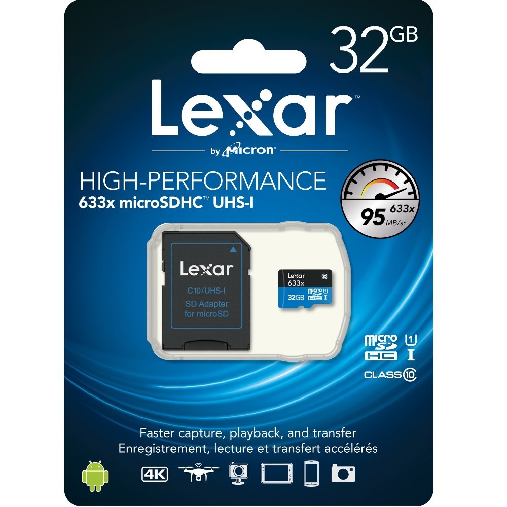 Lexar 32GB 633x Micro SDHC with SD Adapter Lexar 32GB 633x Micro SDHC with SD Adapter