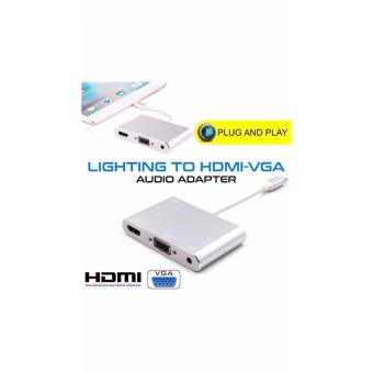จัดโปรโมชั่น Lightning to Digital AV Video HDMI/HDTV/VGA/Audio cable Adapter For iPhone 6 6S 7 7 Plus Ipad Air Mini pro projector เสนอราคา Lightning to Digital AV Video HDMI/HDTV/VGA/Audio cable Adapter For iPhone 6 6S 7 7 Plus Ipad Air Mini pro projector