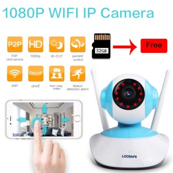 LOOSAFE 1080P 2.0MP Night Vision Wireless WIFI Security IP camera,2-Way audio baby monitor home camera system with 32G TF Card,H6837WI - intl