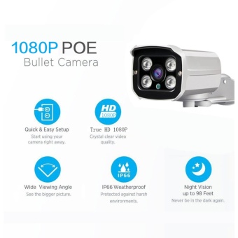 LOOSAFE 1080P HD Security POE IP Camera 2.0 Megapixel Outdoor Night Vision Onvif Surveillance IP Bullet Camera - intl