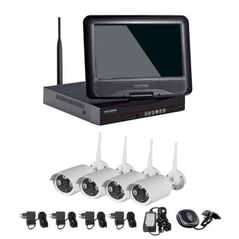 Mastersat กล้องวงจรปิด Wireless IP Camera 4 กล้อง 1 MP 720P NVR Kit พร้อม จอLCD มอนิเตอร์ 10.1&#39;&#39;