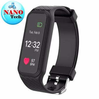 Nanotech New Arrive 2017 หน้าจอสี รุ่นล่าสุด Color Screen HeartRate Monitor LED Display Watch Touch Screen Bluetooth IOS Android -สีดำ