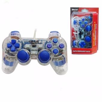 OKER Dual Shock Joystick USB U-706 แบบใส สีน้ำเงิน