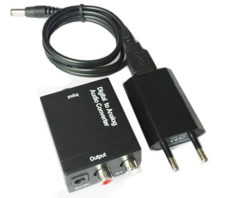 Optical Coaxial Toslink Digital to Analog Audio Converter AdapterRCA L/R