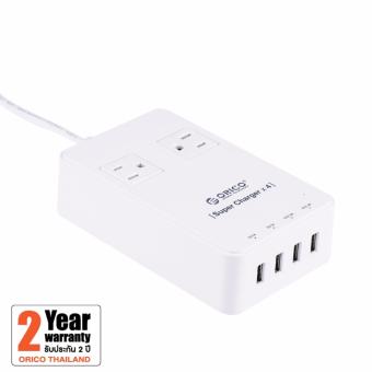 ORICO ปลั๊กไฟ 2 ช่อง + ชาร์จ USB 4 ช่อง TPC-2A4U (34W) 2.4A Max (สีขาว)