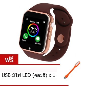 Person นาฬิกาโทรศัพท์ Bluetooth Smart Watch รุ่น A8 Phone watch(Gold) ฟรี USB มีไฟ LED (คละสี)