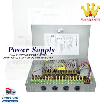 Power Supply box12V 15A for Security Cameras with 18ch Fuse Power Supply box12V 15A for Security Cameras with 18ch Fuse