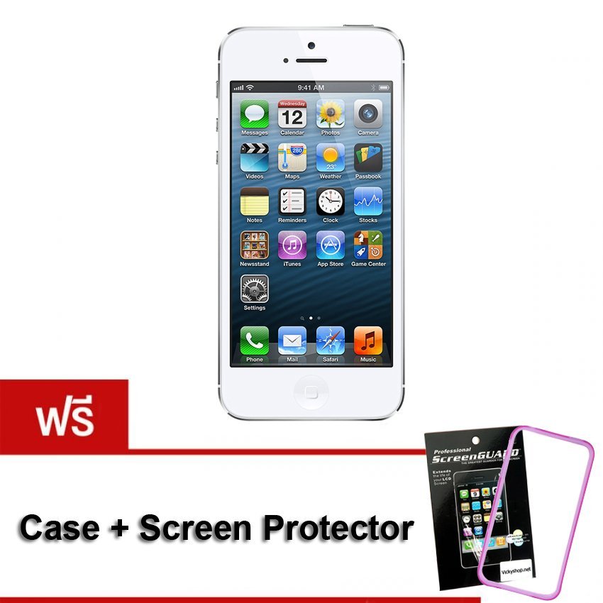 REFURBISHED Apple iPhone5 16 GB White Free Case+ScreenProtector
