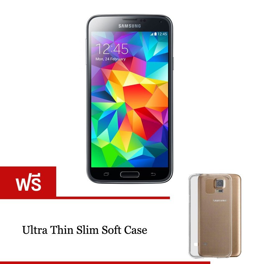 REFURBISHED Samsung Galaxy S5 4 LTE 16GB Black Free Ultra Thin Soft Case