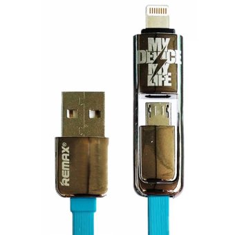 Remax 2 in 1 Transform Data Line for Android & iPhone สายชาร์จ2 หัว (สีฟ้า) Remax 2 in 1 Transform Data Line for Android & iPhone สายชาร์จ2 หัว (สีฟ้า)