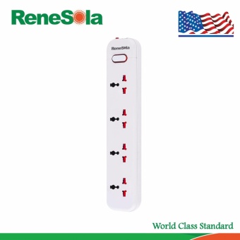 ReneSola รางปลั๊กไฟ ปลั๊กพ่วง4ช่อง สายไฟยาว3เมตร รุ่น MS-104/WH (สีขาว)