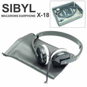 หูฟังมาการอง แบบครอบหูSIBYL MACARONS EARPHONEรุ่นX-18 (สีดำ)