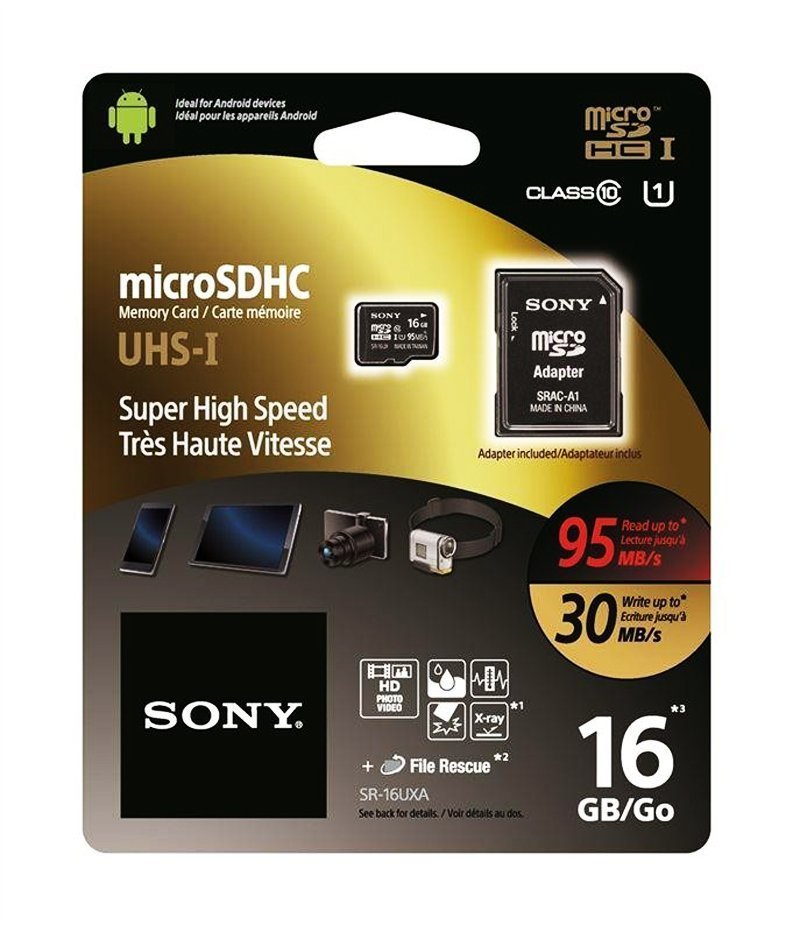 Sony เมมโมรี่การ์ด 16GB Micro SD SDHC Class 10 UHS-I 95Mb/s Memory Card Sony เมมโมรี่การ์ด 16GB Micro SD SDHC Class 10 UHS-I 95Mb/s Memory Card