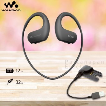 SONY หูฟังเครื่องเล่น MP3 กันน้ำ ความจุ 4GB รุ่น NW-WS413 (สีดำ) +ตัวชาร์จ BCR-NWWS410