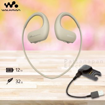 SONY หูฟังเครื่องเล่น MP3 กันน้ำ ความจุ 4GB รุ่น NW-WS413 (สีIvory) + ตัวชาร์จ BCR-NWWS410