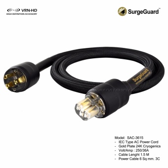 SurgeGuard SAC-3615 (ของแท้) สายไฟ AC 220 Volts IEC Type Gold Plate 24K ผ่านกระบวนการ Cryogenics