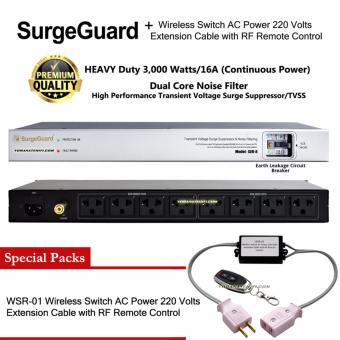 SurgeGuard SER-8S+WSR-01 เครื่องลดทอนไฟกระชากและสัญญาณรบกวนแบบ HEAVY Duty 3,000 Watts/16A (Continuous Power) Plus Dual Core Noise Filter