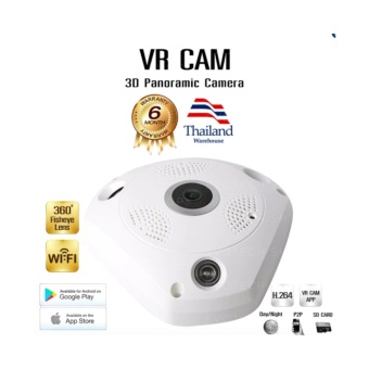 TB กล้องวงจรปิด VR IP Camera / กล้อง 1.3 MP / P2P / Wifi / บันทึกเสียง / เลนส์ตาปลาถ่ายภาพ 360 องศา /Intelligent Panoramic Shoot and Recording / ถ่ายภาพกลางวันและกลางคืน / Day Night Vision / IR Distance / ฟรีอะแดปแตอร์ / Free Adapter