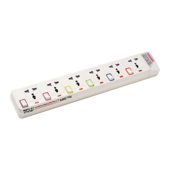 Toshino รางปลั๊กไฟกันไฟกระชาก 6 ช่อง 6 สวิตช์ 5 เมตร E-9165M - White