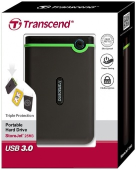 Transcend External Hard Drives StoreJet 25M3 (USB 3.0) 1TB - Black Transcend External Hard Drives StoreJet 25M3 (USB 3.0) 1TB - Black