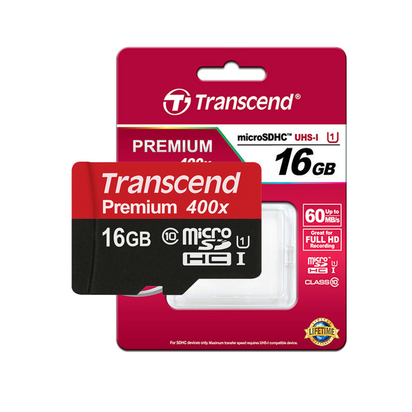 Transcend Micro SDHC UHS-I (U1) Speed Class 10 60MB/S 16GB 400X (พรีเมี่ยม) Transcend Micro SDHC UHS-I (U1) Speed Class 10 60MB/S 16GB 400X (พรีเมี่ยม)