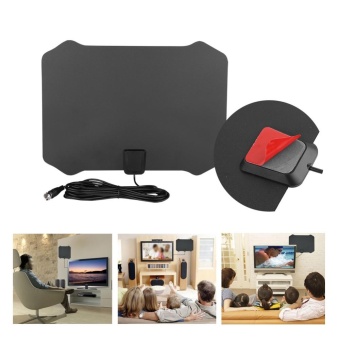 Ultra-thin 50 Miles Range High Gain Indoor Amplifier Digital TV HDTV Antenna 16ft Cable (US Plug) - intl ขาย Ultra-thin 50 Miles Range High Gain Indoor Amplifier Digital TV HDTV Antenna 16ft Cable (US Plug) - intl
