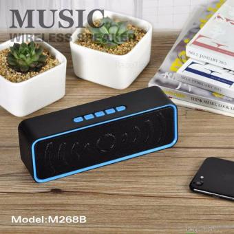 Wireless Speaker M268B ลำโพงบลูทูธพกพา Mega Bass HIFI Stereo A2DP TF Card Handsfree 3.5mm AUX For Smart Phone