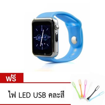 wonderful กล้องนาฬิกาบูลทูธ ใส่ซิมได้ Bluetooth Smart Watch SIMCard Camera รุ่น G08 (สีฟ้า) ฟรี USB LED คละสี