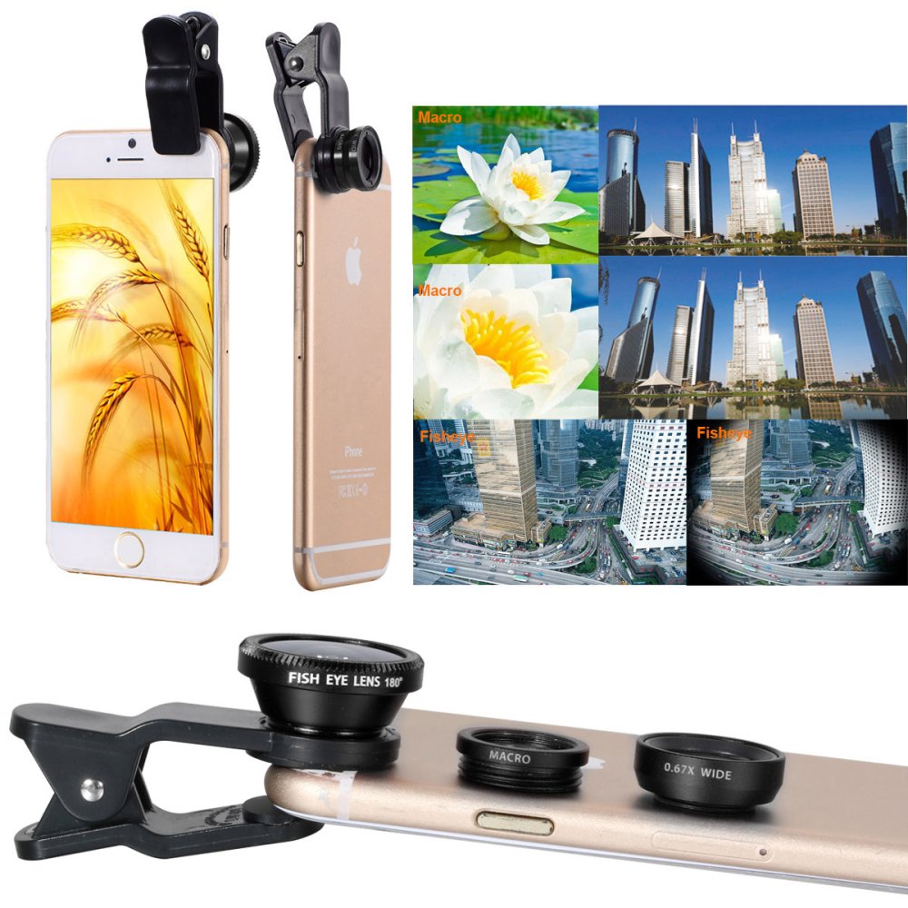 XCSource ชุดเลนส์ติด3in1 Fish Eye + Wide Angle+ Macro Lens Fisheye Clip สำหรับ iPhone 4S 5S 6 Plus(สีดำ) XCSource ชุดเลนส์ติด3in1 Fish Eye + Wide Angle+ Macro Lens Fisheye Clip สำหรับ iPhone 4S 5S 6 Plus(สีดำ)