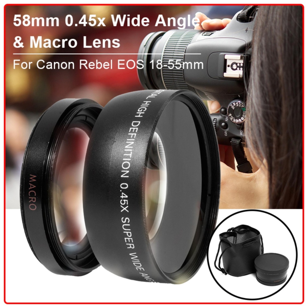 XCSource เลนส์มุมกว้าง 58mm 0.45x สำหรับ Canon 5D 6D 7D 60D 70D600D 700D 1100D XCSource เลนส์มุมกว้าง 58mm 0.45x สำหรับ Canon 5D 6D 7D 60D 70D600D 700D 1100D