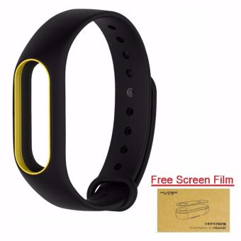 ขาย Xiaomi สายรัดข้อมือ Wristband Strap for Xiaomi Mi Band 2 (BlackYellow + Free Film)