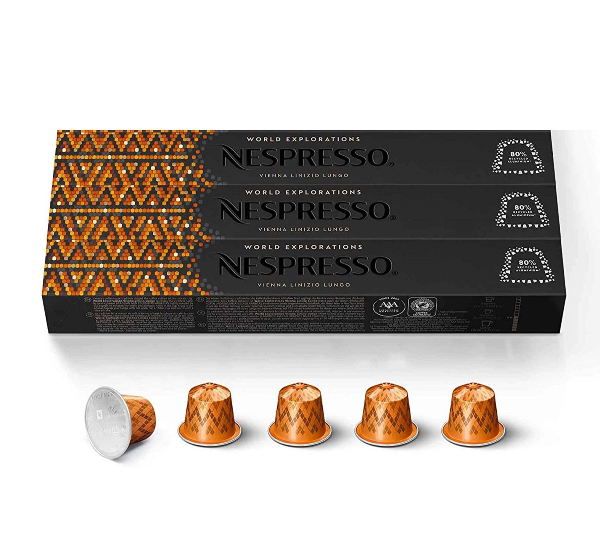 Nespresso VIENNA LINIZIO LUNGO Ground Coffee เนสเพรสโซ เวียนนา ลินนิซิโอ ลุงโก แคปซูลกาแฟ 30 Capsules ราคา 1,358 บาท*ส่งฟรี