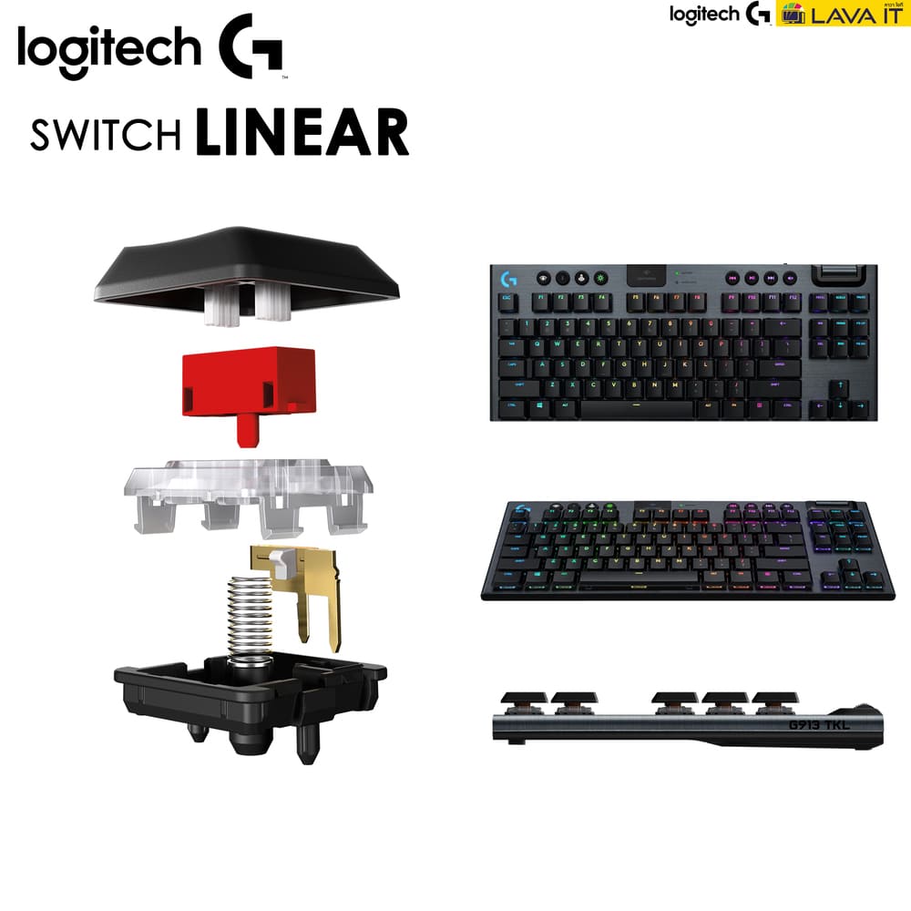 Logitech G913 TKL Lightspeed Keyboard Gaming คีย์บอร์ดเกมมิ่งไร้สาย Lightsync RGB ขนาดพกพา 368 มม.✔รับประกัน 2 ปี